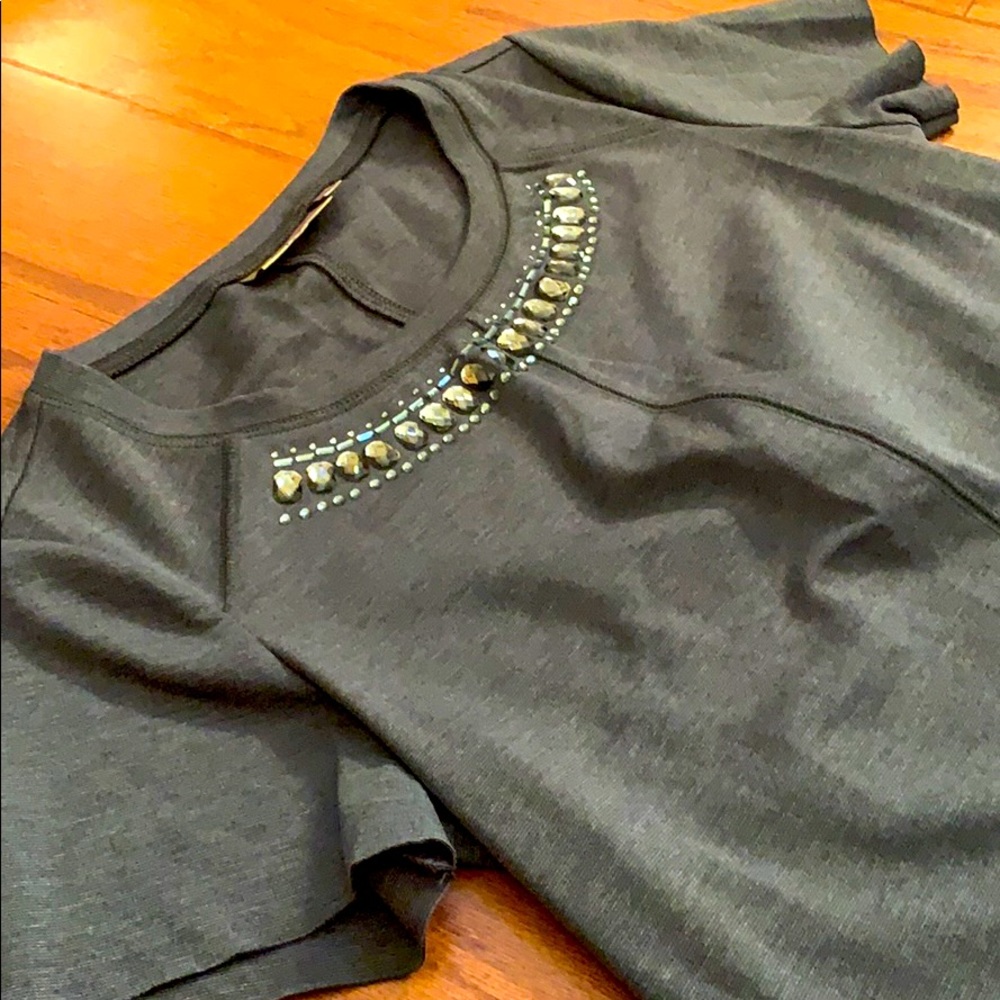 PRINCESS VERA WANG Rhinestone Top Dark Grey